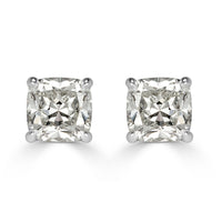 2.04ct Old Mine Cut Diamond Stud Earrings
