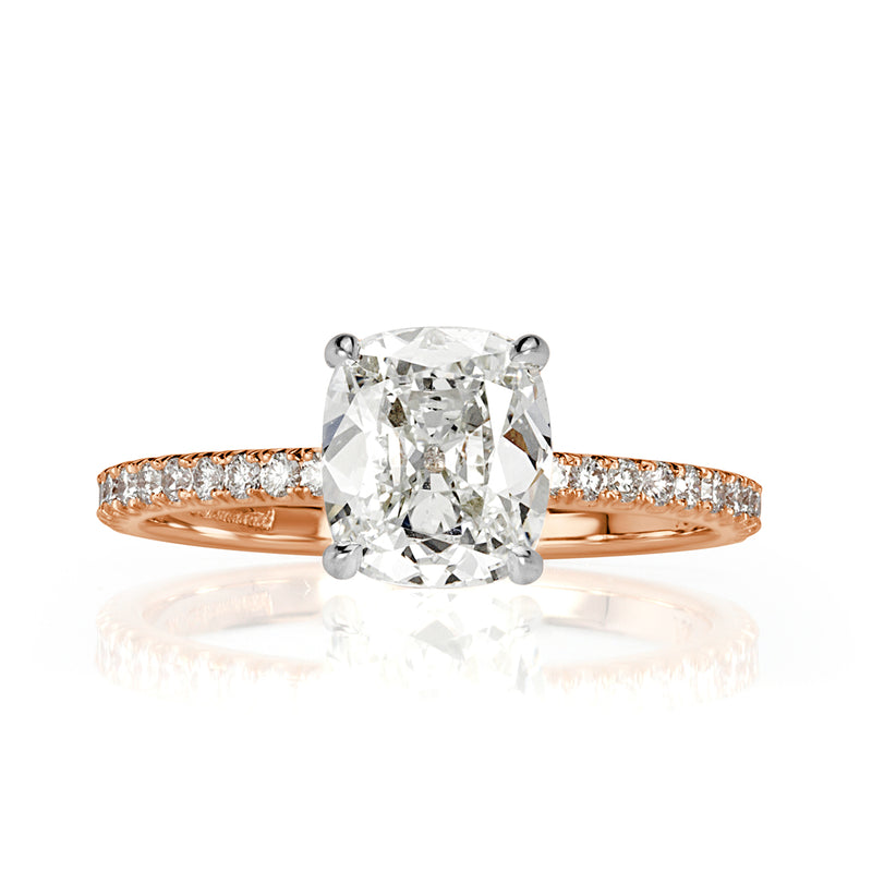 1.69ct Old Mine Cut Diamond Engagement Ring
