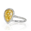 2.61ct Fancy Yellow Pear Shaped Diamond Engagement Ring