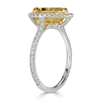 2.61ct Fancy Yellow Pear Shaped Diamond Engagement Ring