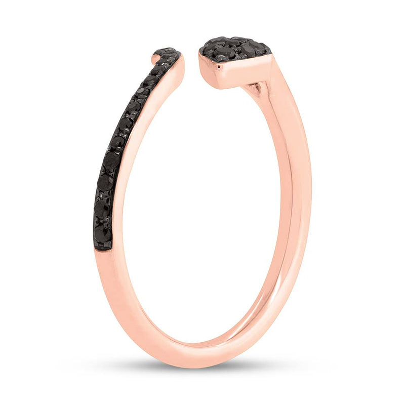 0.20ct Fancy Black Diamond Snake Ring in 14k Rose Gold