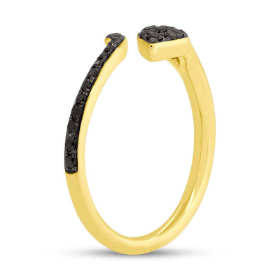 0.20ct Fancy Black Diamond Snake Ring in 14k Yellow Gold