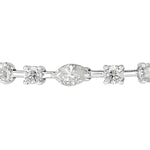5.81ct Oval Cut, Marquise Cut and Round Brilliant Cut Diamond Bracelet in 18k White Gold