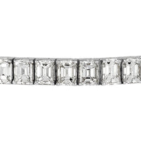 11.08ct Emerald Cut Diamond Tennis Bracelet in 18k White Gold