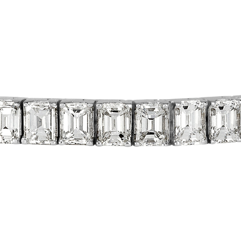 11.08ct Emerald Cut Diamond Tennis Bracelet in 18k White Gold