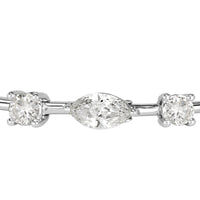 6.02ct Oval Cut, Marquise Cut and Round Brilliant Cut Diamond Tennis Bracelet in 18k White Gold