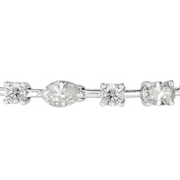 6.02ct Oval Cut, Marquise Cut and Round Brilliant Cut Diamond Tennis Bracelet in 18k White Gold