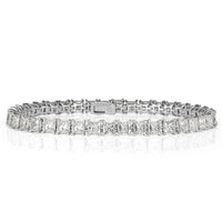 10.41ct Princess Cut Diamond Tennis Bracelet in 18k White Gold