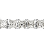 10.41ct Princess Cut Diamond Tennis Bracelet in 18k White Gold