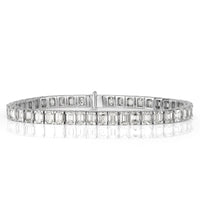 11.47ct Emerald Cut Diamond Tennis Bracelet in 18k White Gold