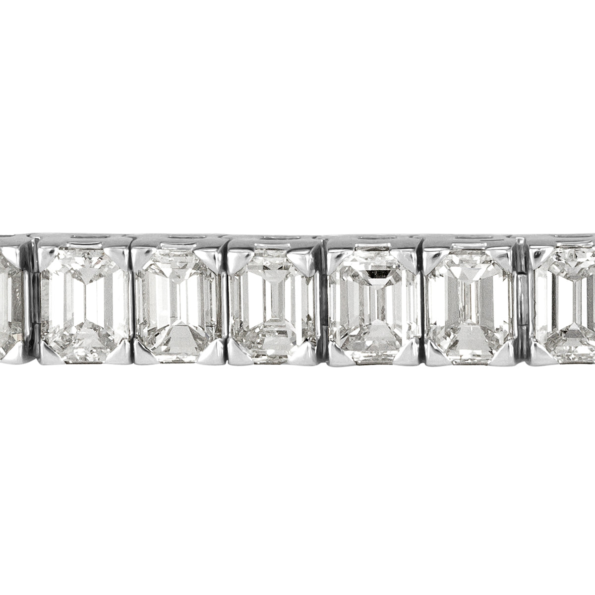 11.47ct Emerald Cut Diamond Tennis Bracelet in 18k White Gold