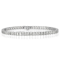 8.84ct Radiant Cut Diamond Tennis Bracelet in 18k White Gold