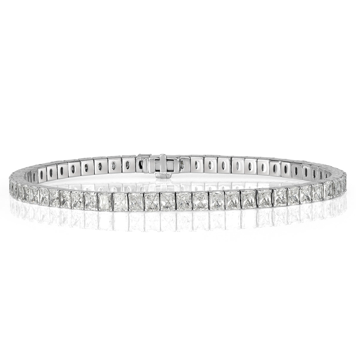 8.84ct Radiant Cut Diamond Tennis Bracelet in 18k White Gold