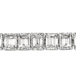 17.79ct Emerald Cut Diamond Tennis Bracelet in 18k White Gold