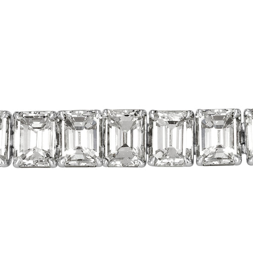 17.79ct Emerald Cut Diamond Tennis Bracelet in 18k White Gold