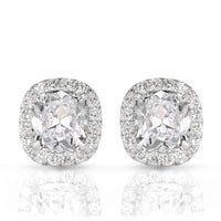 2.15ct Old Mine Cut Diamond Halo Stud Earrings