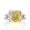 8.25ct Light Yellow Radiant Cut Diamond Engagement Ring