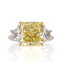 8.25ct Light Yellow Radiant Cut Diamond Engagement Ring