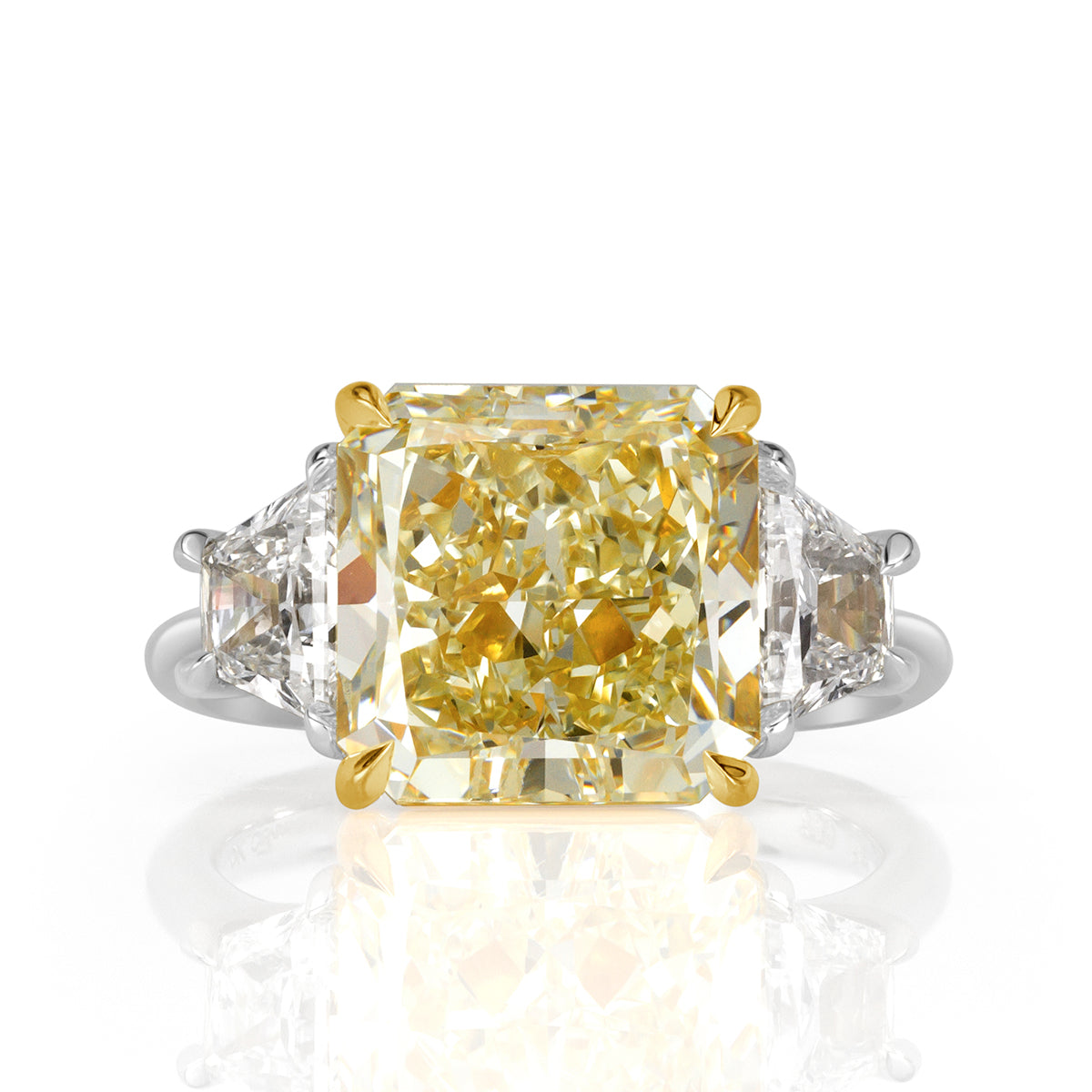 8.25ct Light Yellow Radiant Cut Diamond Engagement Ring