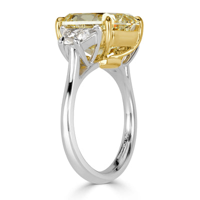 8.25ct Light Yellow Radiant Cut Diamond Engagement Ring