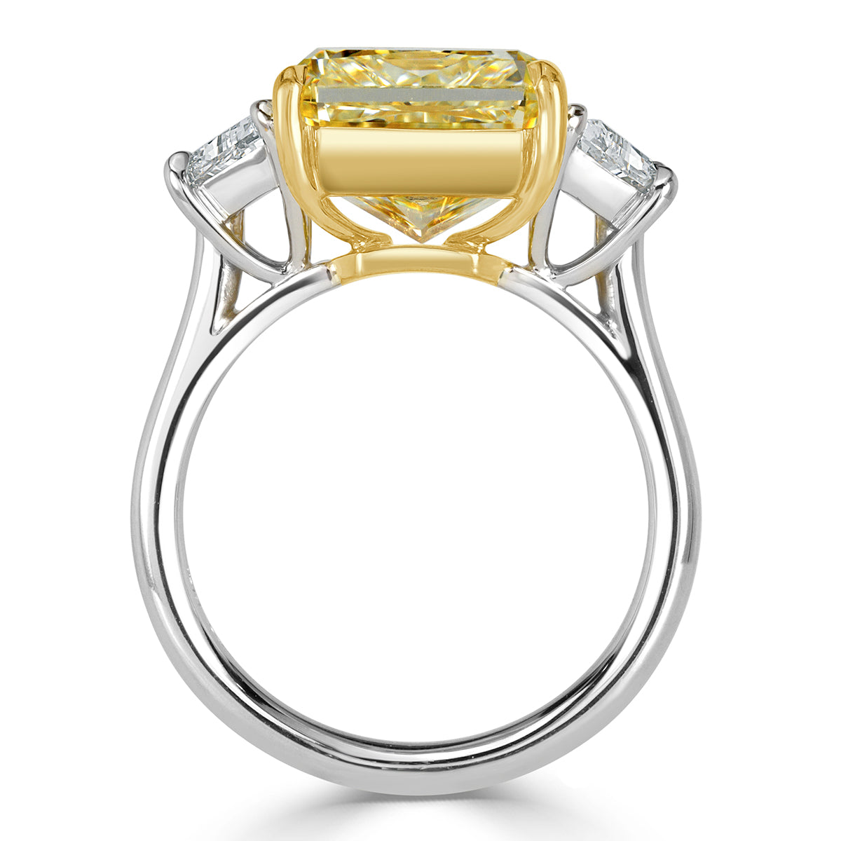 8.25ct Light Yellow Radiant Cut Diamond Engagement Ring