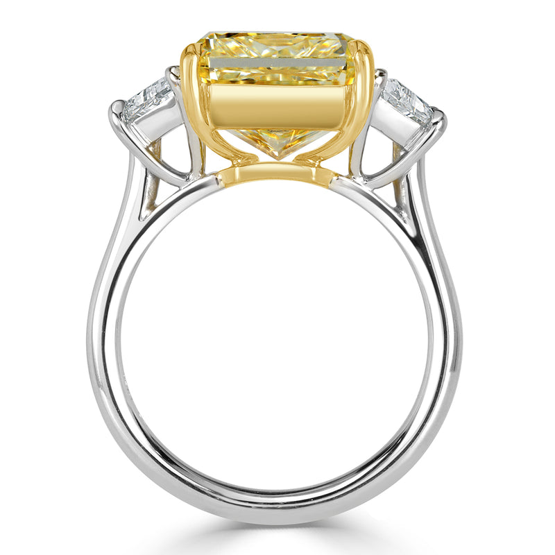 8.25ct Light Yellow Radiant Cut Diamond Engagement Ring