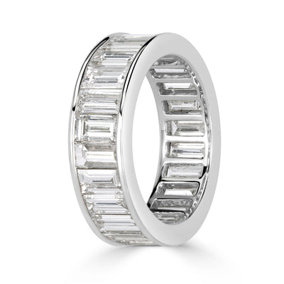 5.73ct Baguette Cut Diamond Eternity Band in 18k White Gold