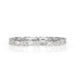 1.00ct Baguette Cut and Round Brilliant Cut Diamond Eternity Band in 18k White Gold