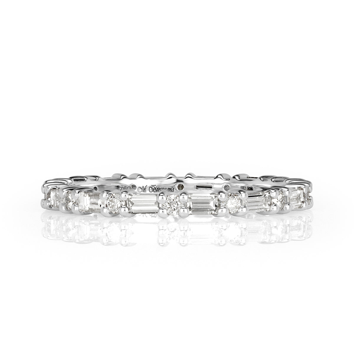 1.00ct Baguette Cut and Round Brilliant Cut Diamond Eternity Band in Platinum