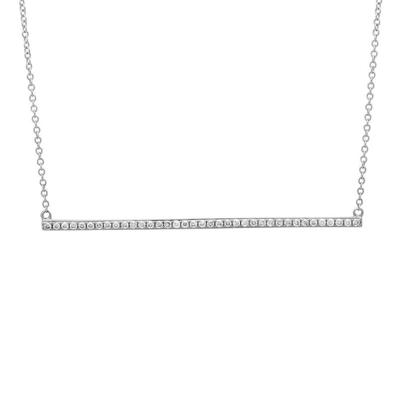0.27ct Round Brilliant Cut Diamond Bar Necklace in 14k White Gold