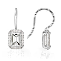 2.27ct Emerald Cut Diamond Dangle Earrings in 18k White Gold