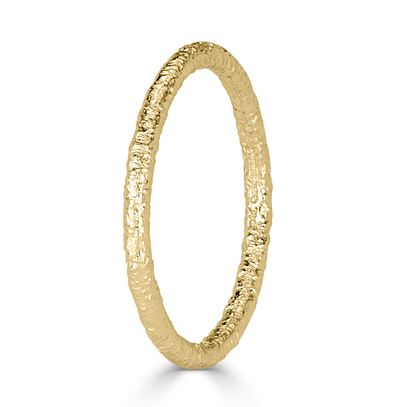 Handmade Textured Band in 18k Yellow Gold