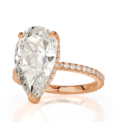 5.55ct Pear Shaped Diamond Engagement Ring