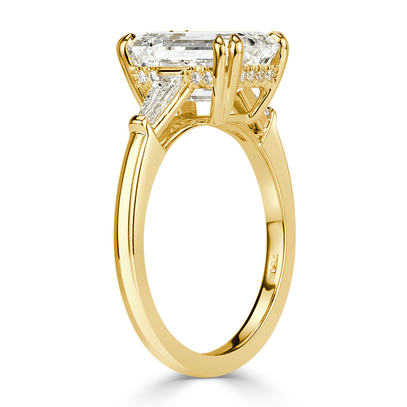 4.36ct Emerald Cut Diamond Engagement Ring