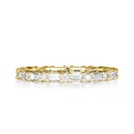 1.00ct Baguette Cut and Round Brilliant Cut Diamond Eternity Band in 18k Yellow Gold