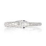 0.07ct Diamond and Sapphire Ouroboros Ring in 14k White Gold