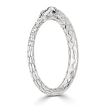 0.07ct Diamond and Sapphire Ouroboros Snake Ring in 14k White Gold