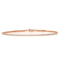 1.14ct Round Brilliant Cut Diamond Tennis Bracelet in 14k Rose Gold