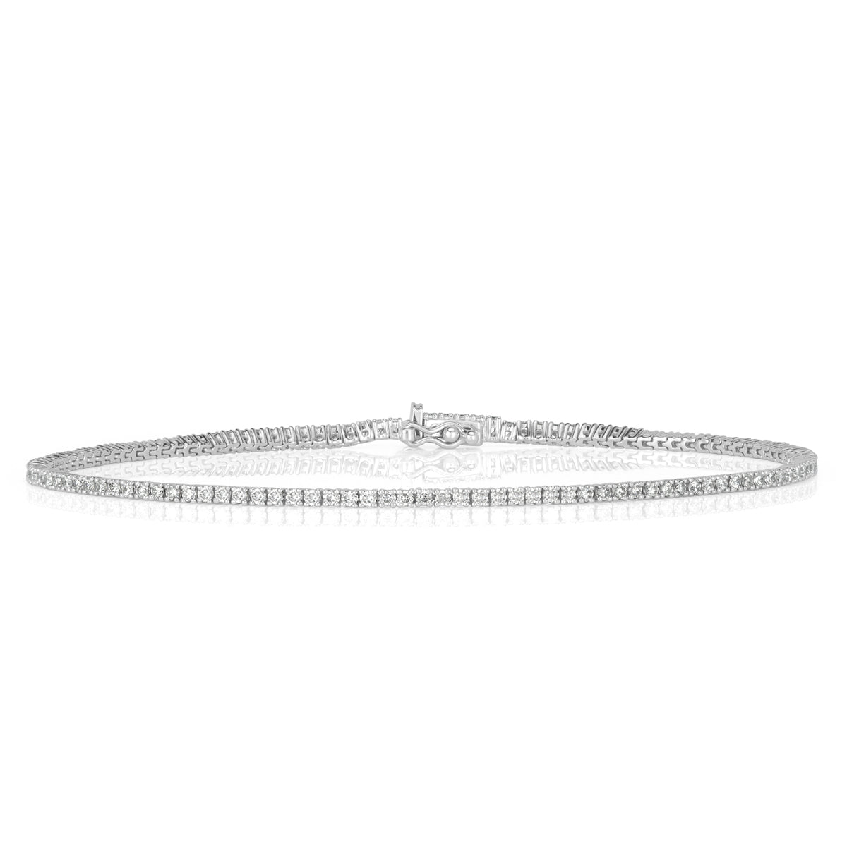 1.14ct Round Brilliant Cut Diamond Tennis Bracelet in 14k White Gold