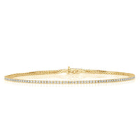 1.14ct Round Brilliant Cut Diamond Tennis Bracelet in 14k Yellow Gold