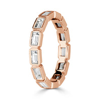 1.40ct Baguette Cut Diamond Eternity Band with Milgrain in 18k Rose Gold