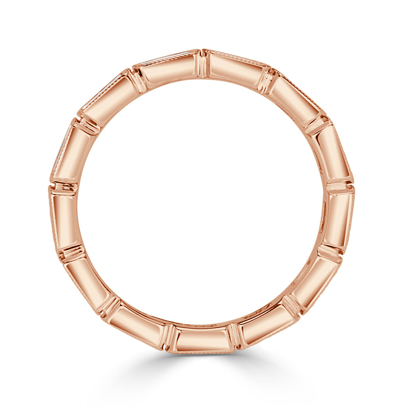 1.40ct Baguette Cut Diamond Eternity Band with Milgrain in 18k Rose Gold