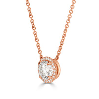 1.17ct Round Brilliant Cut Diamond Halo Pendant