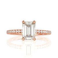 1.84ct Emerald Cut Diamond Engagement Ring