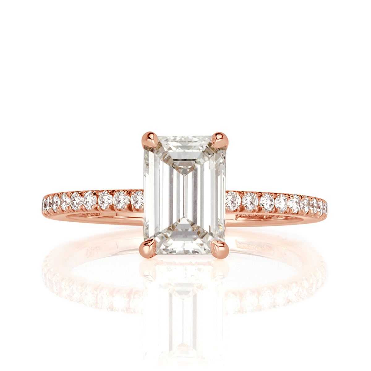 1.84ct Emerald Cut Diamond Engagement Ring