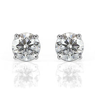 1.23ct Round Brilliant Cut Diamond Stud Earrings