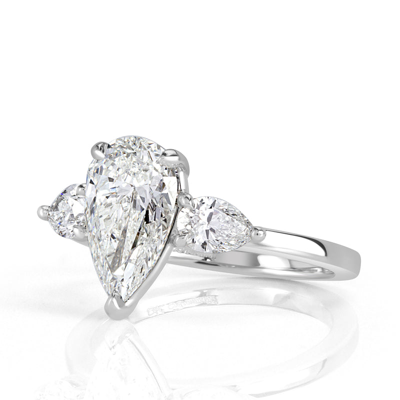 2.62ct Pear Shaped Diamond Engagement Ring