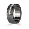 1.85ct Round Cut White and Black Diamond Men's Wedding Band in 18k Gold