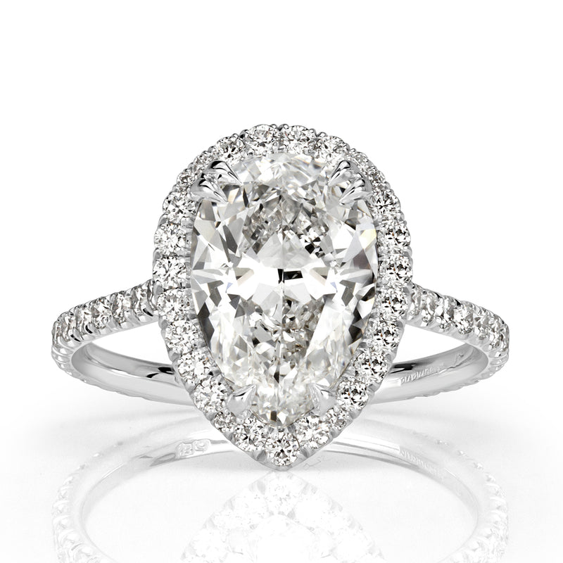 3.72ct Pear Shaped Diamond Engagement Ring