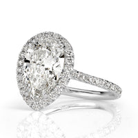 3.72ct Pear Shaped Diamond Engagement Ring